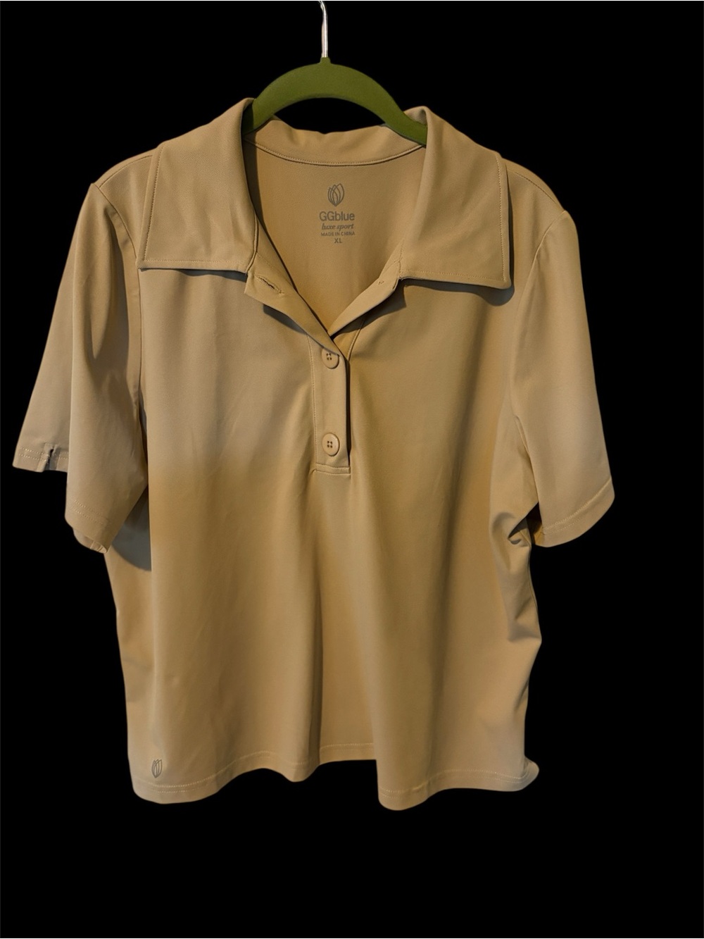 GGluxe Short Sleeve Polo Top in Beige
